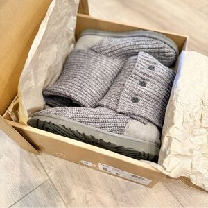 UGG Classic Cardy Knit Boots - Gray